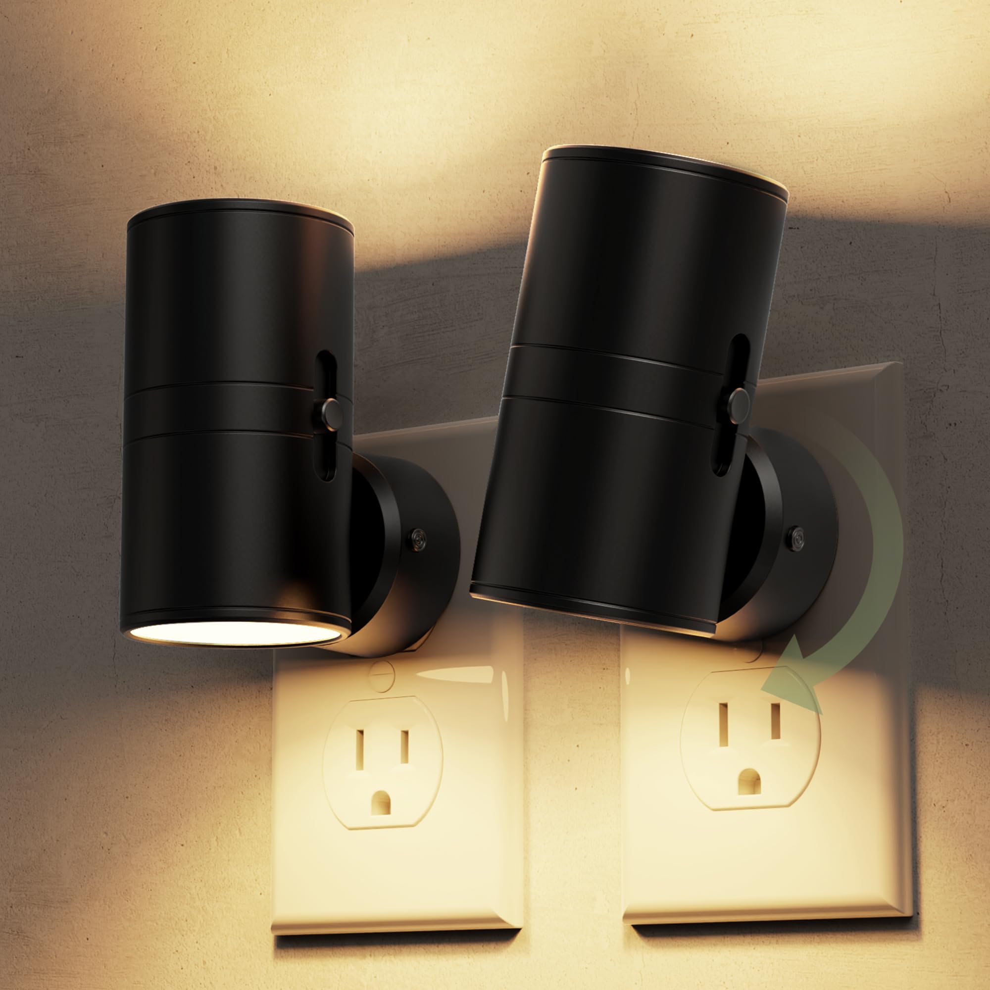 L LOHAS LED 5CCT Adjustable 330° Rotating Night Light – Plug-in Wall