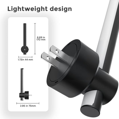 L LOHAS LED 330° Rotating Linear Modern Black Plug-in Night Light