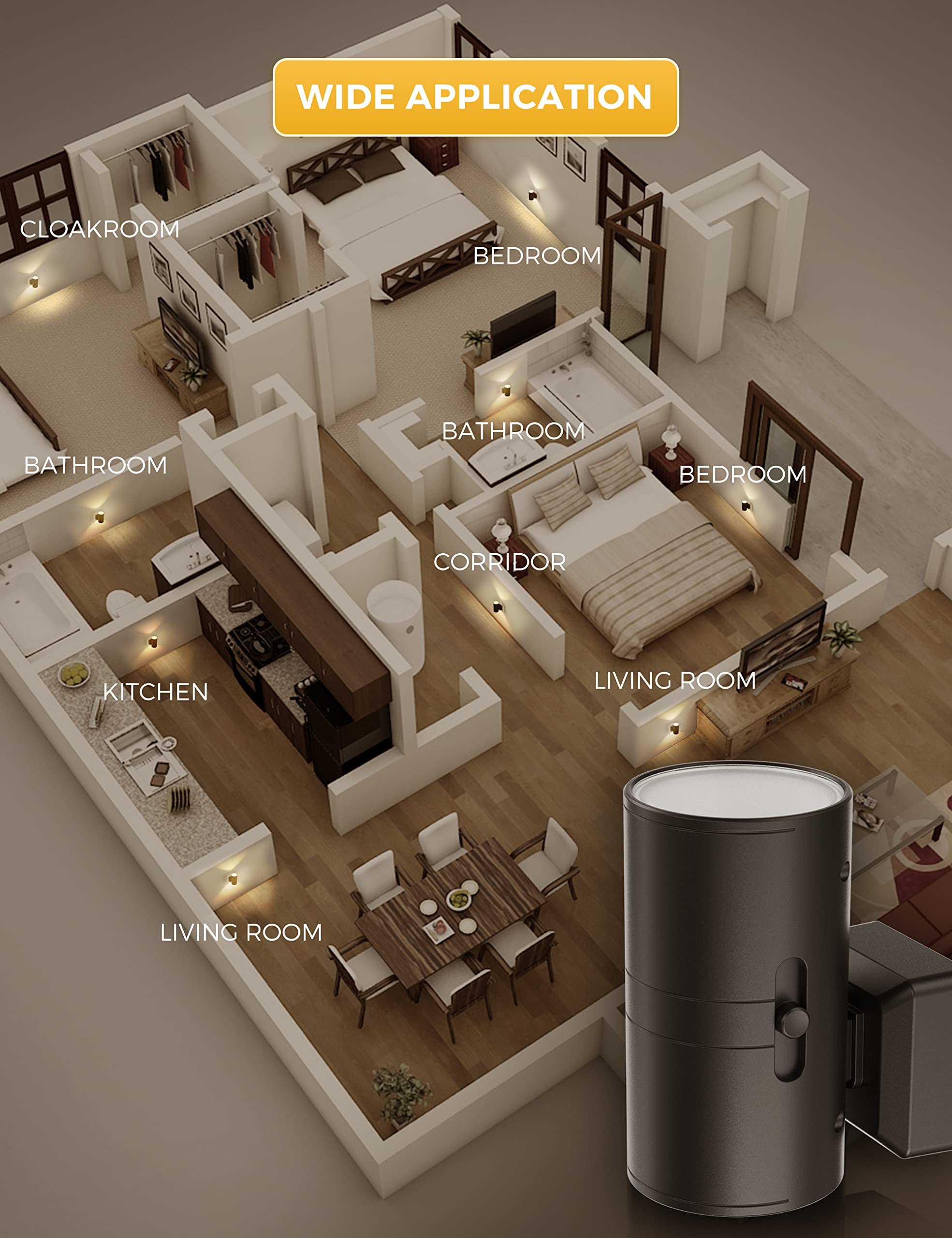 L LOHAS LED  Modern Plug-in Night Light with Dusk to Dawn Sensor